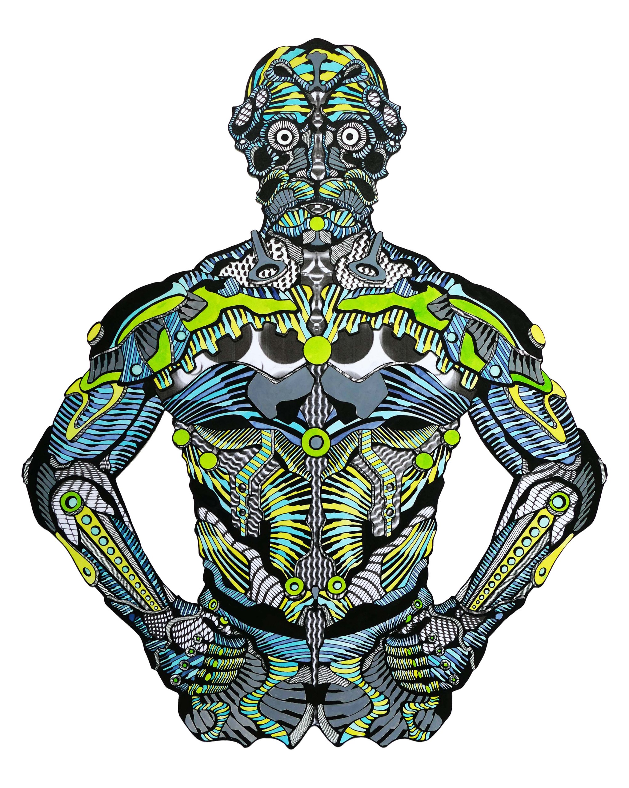 Eine surreale Darstellung eines Roboters auf Basis des Ultimate Fighters Jeff Monson