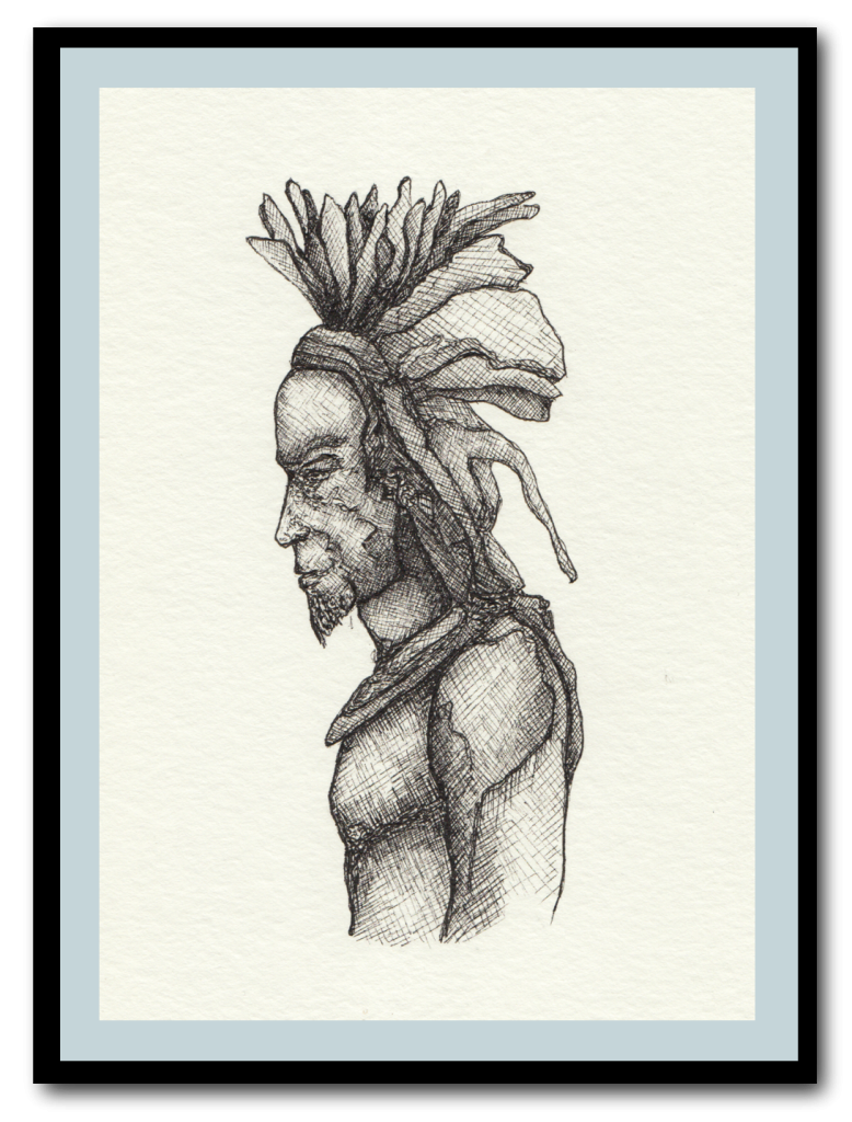 Eine Zeichnung eines Native American